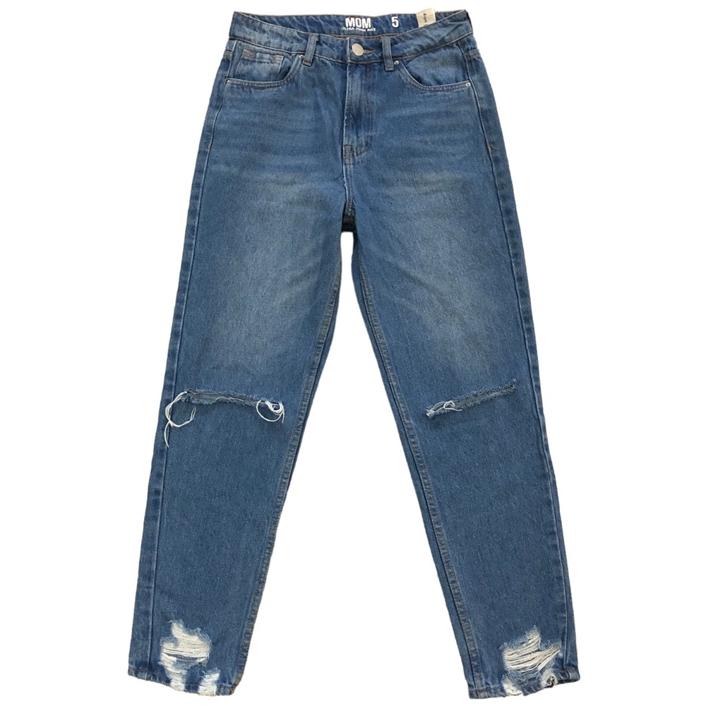 Distressed MOM Jeans ultra high rise, size 5